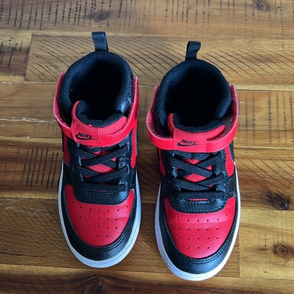 Nike Kids Court Borough Mid University Red & Black Shoes